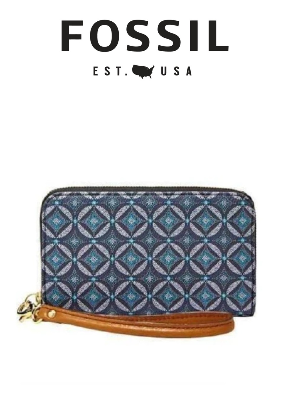 Fossil Sydney Zip Phone Blue Multi